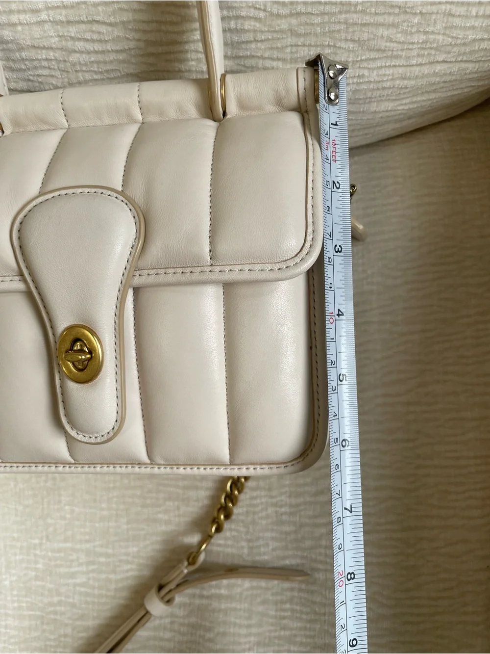Coach Willis18 Top Handle Turnlock Quilted Crossbody Special Edition Gold Chain